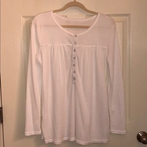 Half-button waffle sweater